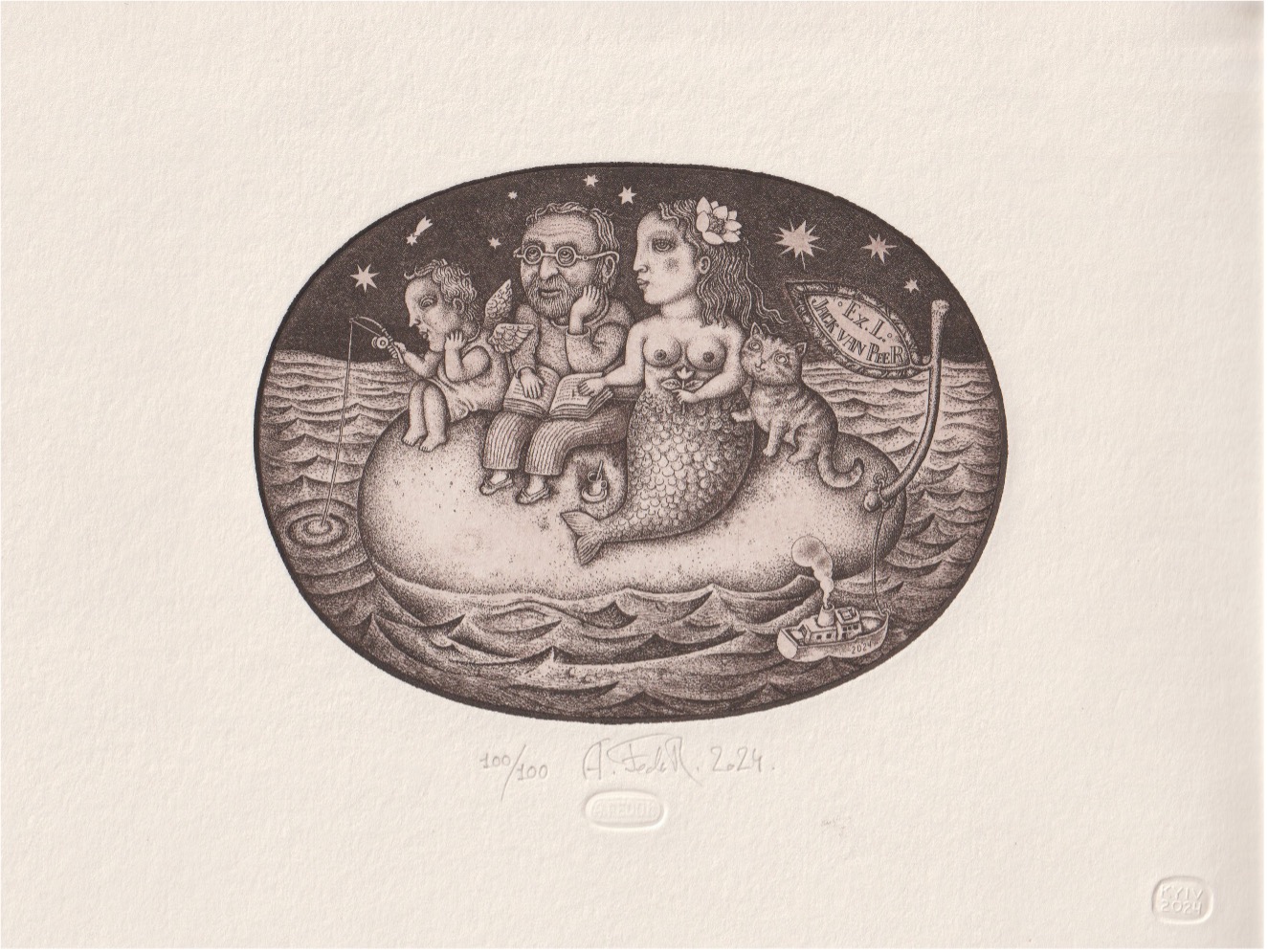 Ets / aquatint van Oleksey Federenko (Oekrane) uit 2024